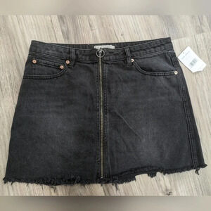 NWT Free People We The Free Zip It Up Mini Skirt in Black